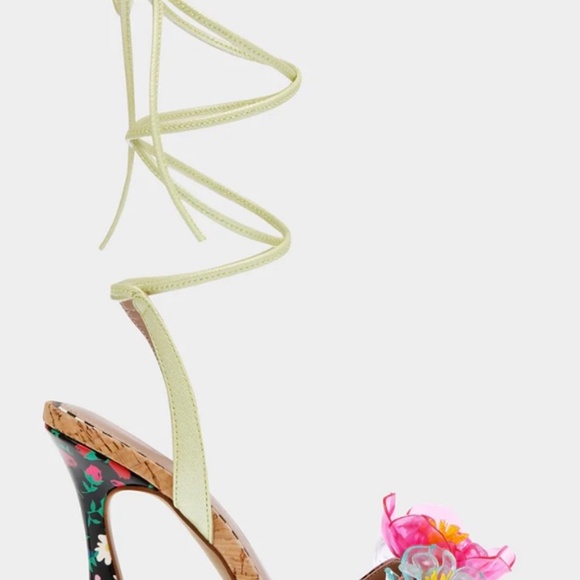 Betsey Johnson Delany Green Multi Lace-up Heels - Picture 3 of 4